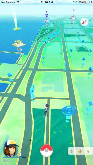 Screenshots of the Pokémon Go map.