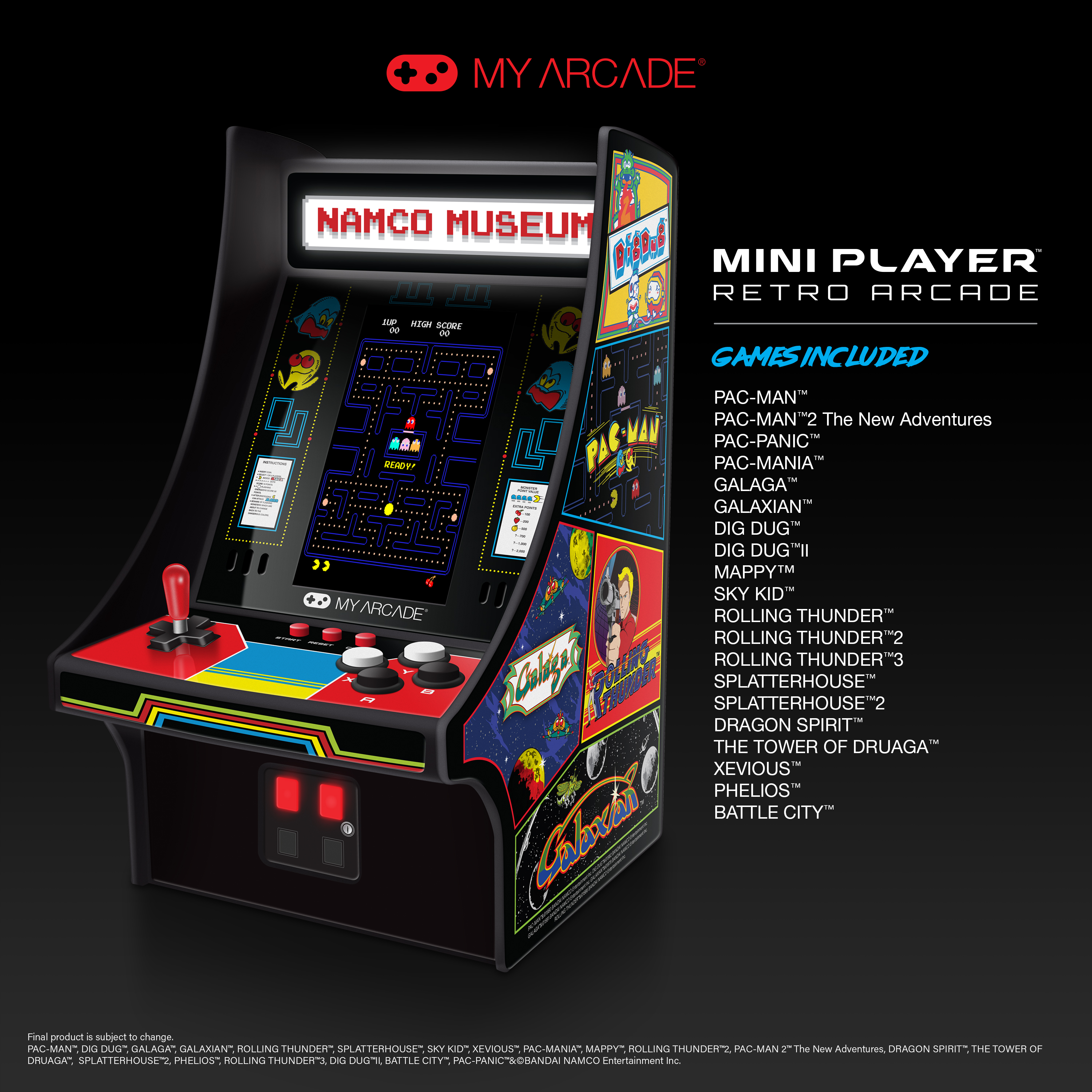 Namco Museum Mini Player Product Sheet With Game List Nintenfan